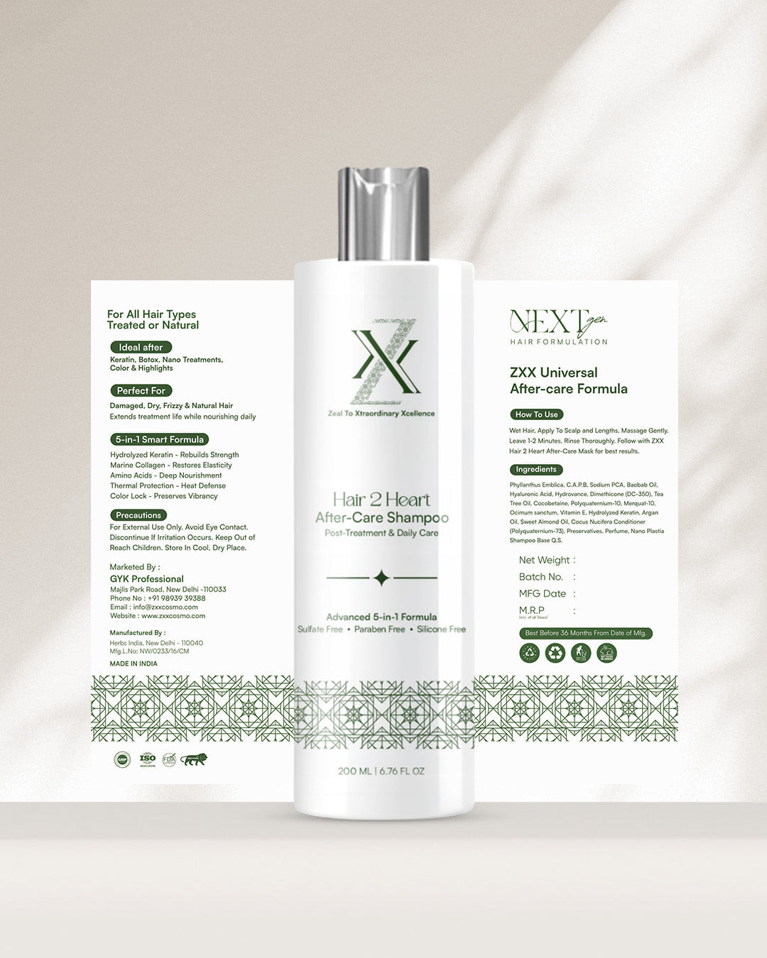 ZXX After Care Shampoo For Men | Both Treated & Natural Hair