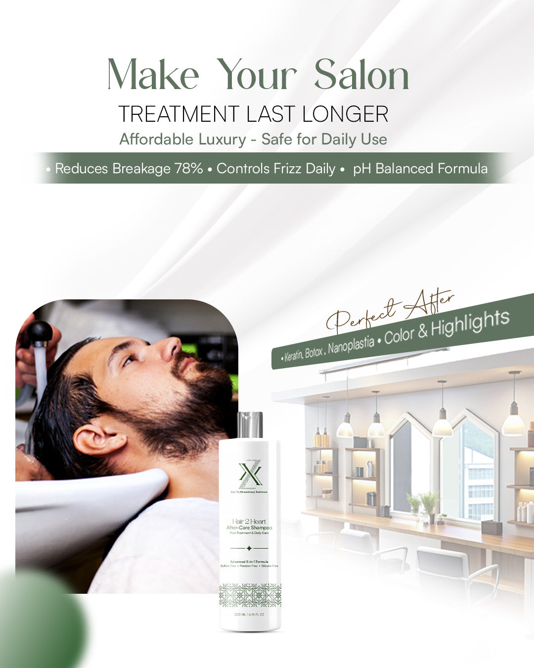 ZXX After Care Shampoo For Men | Both Treated & Natural Hair