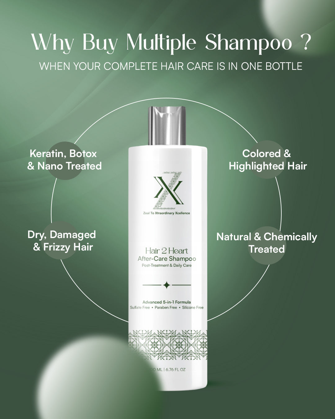 ZXX After Care Shampoo For Men| Keratin | Botox | Nanoplastia | Color | Dry & Damaged